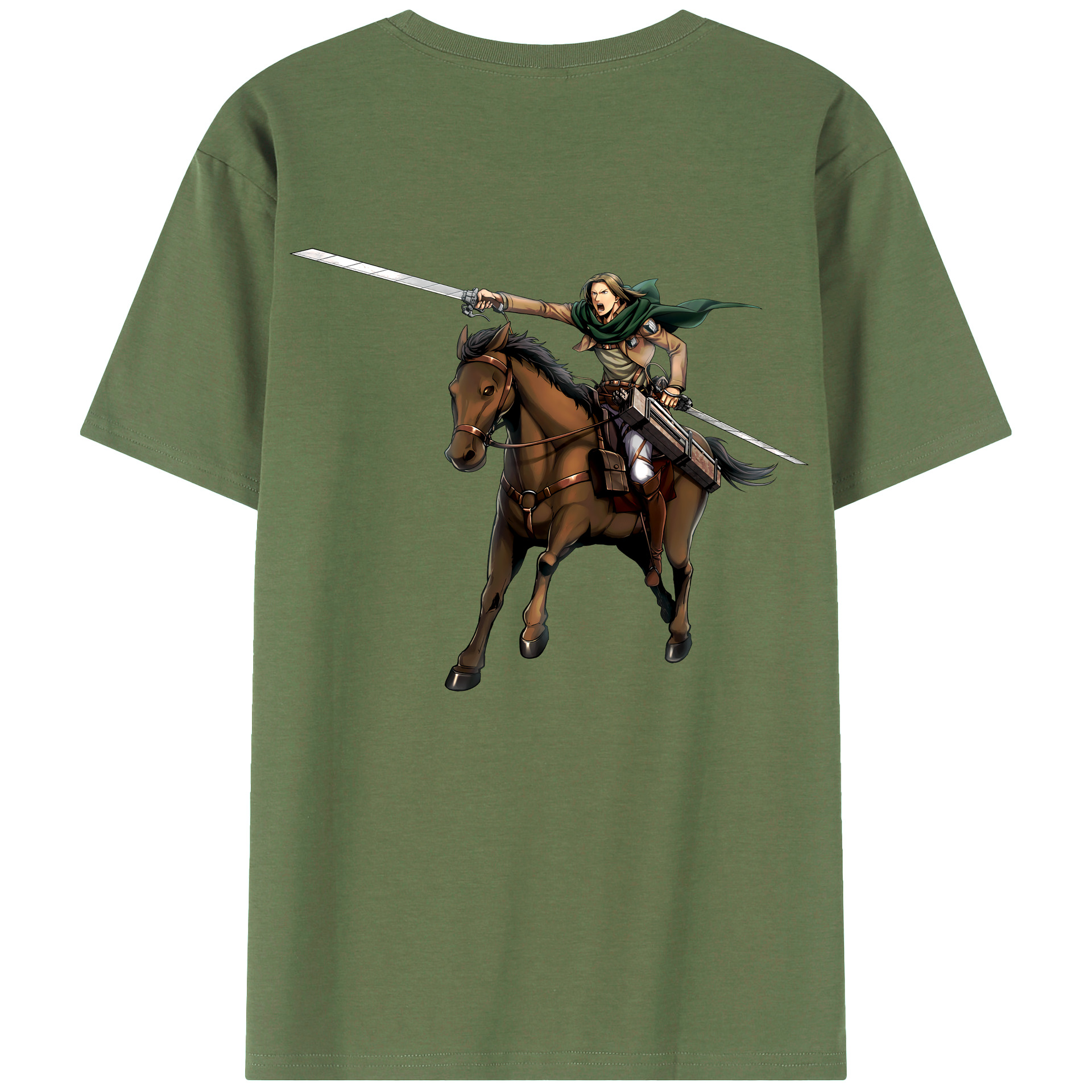 （画像用） 進撃の巨人 Attack on Titan 綿100％ メンズ半袖Tシャツ（バックプリント） 通気性
